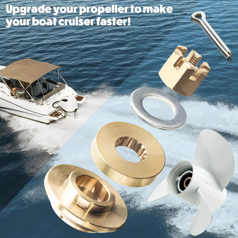 Upgrade 150-300HP Propeller Installation Hardware Kit For Yamaha Outboard Motors With Thrust Washer, Spacer, Nut