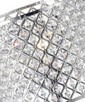 Close-up of Crystal Edge Shade Chrome Table Lamp With Sparkling Crystal Accents ETL Listed Blingy Glam Lighting for living room.