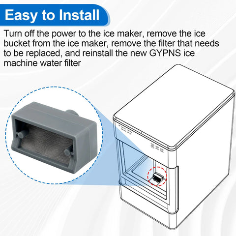 Opal Nugget Ice Maker Filter Screen Replacement For 2.0 And 1.0 Nugget Ice Makers Keeps Water Clean Smooth Ice Easy Snap In Install Premium Filtration For Crystal Clear Ice, gray mesh filter close-up