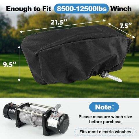 Heavy Duty Winch Cover Waterproof And Dustproof Guards Your Rig From Mud And Rain Tough 600D Oxford Fabric fits 8500-12500 lbs winch.