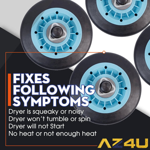Dryer Repair Kit With Drum Rollers And Belt Pulley Replacement For Samsung Dryers DV-series symptoms fixed list and roller parts