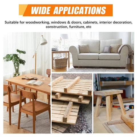 Wide applications of the Real Deal 16 Gauge Pneumatic Brad Nailer With Side Load Magazine And Rugged Aluminum Body for woodworking and furniture.