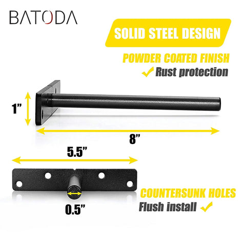 Heavy Duty Eight Inch Floating Shelf Brackets With Hidden Steel Supports Hella Sturdy dimensions showing solid steel design and flush install.