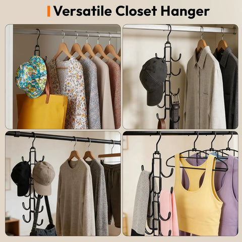 Vertical Hat Organizer For Closet Hanging Baseball Caps Rack With Ten Sturdy Hooks Clears Closets Fast, multi-use organizer holding caps and clothes.