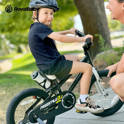 Child on bike using Universal One Piece Crankarm Set For 20 Inch Bikes Black Durable Crank Kit For Freestyle And Stargirl Bicycles.