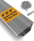 Universal Stainless Steel Micro Mesh Gutter Guard For 4 Inch 5 Inch And 6 Inch Gutters Leaf Protection To Stop Debris And Clogged Downspouts Easy Do It Yourself Install Heavy Duty Gutter Cover With 48 Feet Of Coverage Dark Grey showing mesh design and screws
