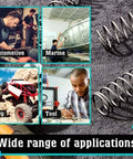 Kick Ass 50 Pcs Micro Compression Spring Steel Repair Kit With Thick Wire For Heavy Duty Mold Tooling And Long Lasting Elastic Power, metal springs