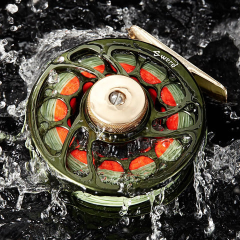 Preloaded Sword Fly Fishing Reel With Line CNC Machined Aluminum Alloy Construction Lightweight And Corrosion Resistant 5/6Wt Olive