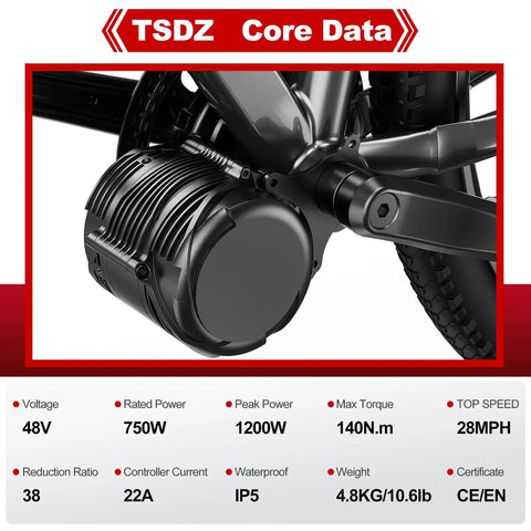 Mid Drive 750W Ebike Conversion Kit Beefed Up With Universal 68mm 73mm BB Fit And B02N Display motor close-up