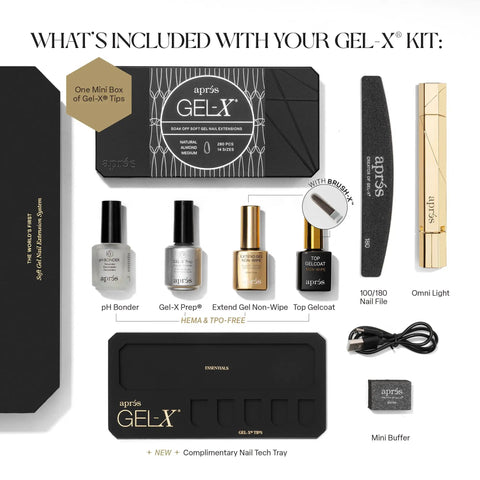 Gel X Nail Extension Starter Kit With Soft Gel Tips, 14 Sizes From 00 To 9 Plus Half Sizes, HEMA Free TPO Free Formula contents