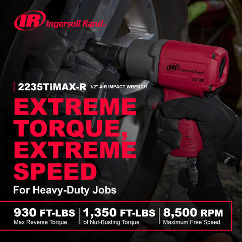 Heavy Duty Half Inch Drive Air Impact Wrench Packing 1350 Foot Pounds Nut Busting Torque Built For Gritty Garage Grind And Rigged Up Shop Jobs Delivering Raw Knock Power And Rock Solid Feel, showing wrench in use on a tire.