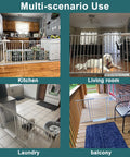 Extra Wide Walk Through Baby Gate Pressure Mounted With Extension For Doorways And Kitchen And Living Room Auto Close Hold Open 90 Degree Safe Toddler And Pet Gate For Large Openings shown in various home settings