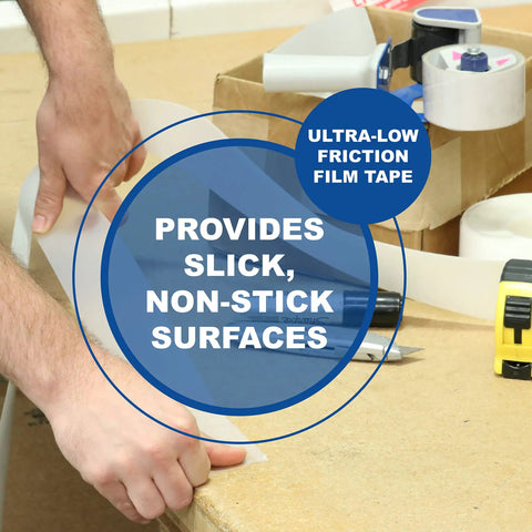 Hands applying UHMW Polyethylene Tape With Aggressive Acrylic Adhesive For Squeak And Vibration Reduction, 3 Inch By 36 Yard Roll