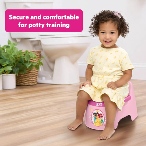 Child on Disney Princess Toddler Potty Training Seat Big Kid Leap With Removable Bowl Splash Guard Super Comfy High Back Support For Tiny Humans Up To Fifty Pounds No Sweat Cleanup Kid Approved.