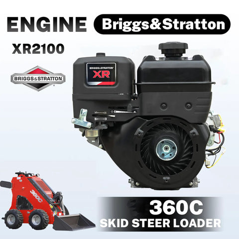 Briggs & Stratton engine with compact skid steer loader and gas engine for digging, landscaping, and small construction projects