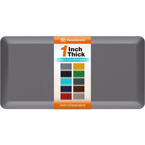 Ultra Thick 1 Inch Anti Fatigue Kitchen Mat Grey, Non Slip, Waterproof, 20x39 inches, Cushioning for Cooking, Cleaning, Desk Work