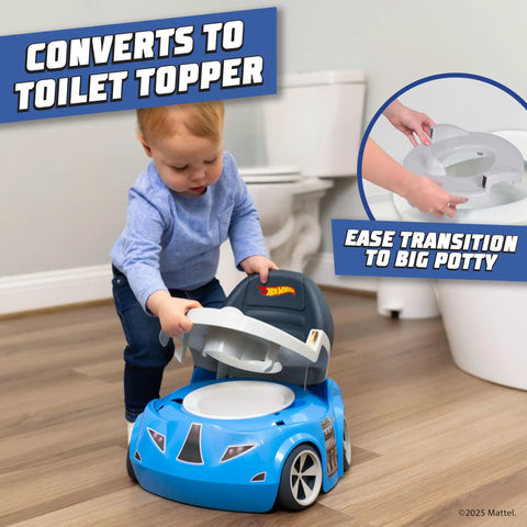 Kickstart Your Toddler Potty Journey With This Snazzy Blue Race Car Seat For Kids Featuring Detachable Lift Out Pot Built In Splash Guard Simple Cleanup. Toddler using blue race car potty seat.
