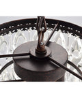 Close-up of Antique Copper 3 Light Chandelier With Glass Drops Multilevel Pendant Fixture Dope Vintage Vibe Hardwired Ceiling Lighting