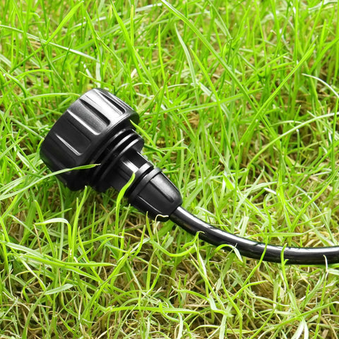 1/4 Inch Drip Irrigation Tubing Faucet Adapter Set 8 Pack 3/4 To 1/4 Inch Hose Adapters on grassy surface