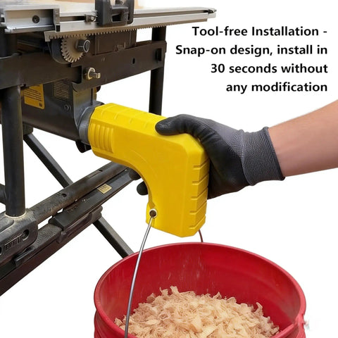 Dust Extraction Adapter For Table Saws 2.5 Inch Inner Diameter Dust Collector Connector Easy Slide On Installation in use