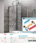 Brushed Nickel Shower Faucet Set With 8 Inch Rain Shower Head Handheld Spray Double Lever Handles Tub Spout 3 Function Diverter Wall Mount Bathroom Fixture All in One Premium Brass Construction in a modern bathroom setting.