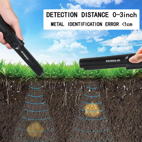 Handheld Metal Detector Pinpointer Hit The Spot Search Tool For Beach And Backyard Snags High Sensitivity Vibration Buzz Fast Finds Zero Sweat Searching For All Levels detecting underground items with signal display.