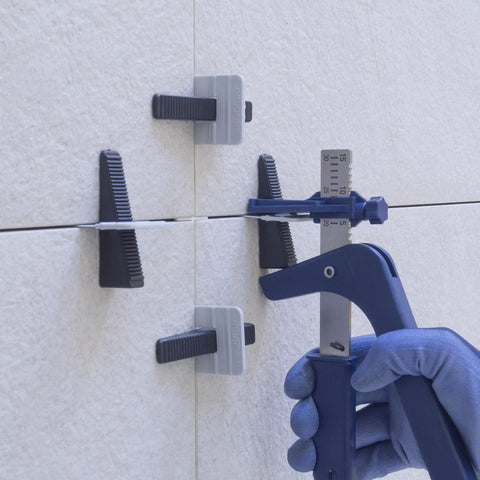 Applying Tile Leveling System Starter Kit One Eighth Inch Three Millimeter Size With One Hundred Spacer Clips One Hundred Wedges And One Pair Of Installation Pliers Heavy Duty For DIY And Professional Tile And Stone Installations