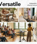 Height Adjustable Rolling Standing Desk On Wheels 28 To 46 Inches 31.5 By 15.75 Inches Sit Stand Computer Workstation in various uses