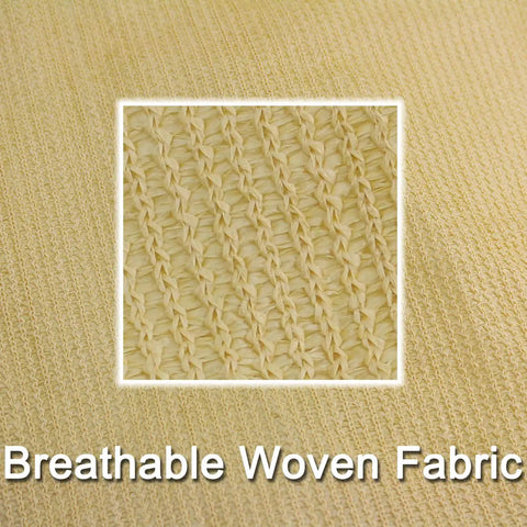 Close-up of yellow 200 GSM high density fabric showing breathable weave design for Triangle Shade Sail Canopy.