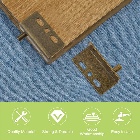 Built Tough As Nails Heavy Duty Iron Concealed Shaft Cabinet Door Pivot Hinges With Sturdy Pin Bushings Free Swinging Wood Door Hardware Smooth Bronze Finish Four Pack showing close-up of hinge on wood.