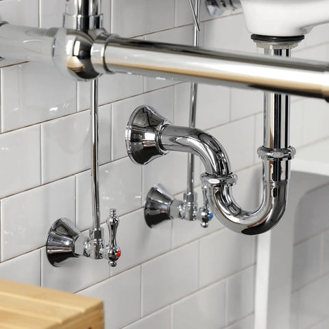 All In One Traditional Bathroom Sink Trim Kit With P Trap Polished Chrome Finish Solid Brass Construction visible in installed position