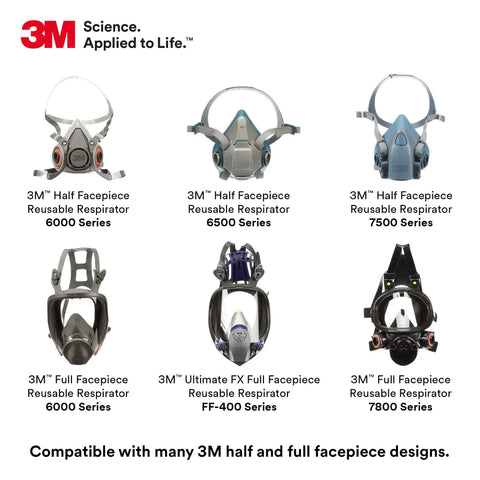 P100 Advanced Respirator Filter 2297 Pair With Heavy Duty Protection compatible with 3M half and full facepiece designs