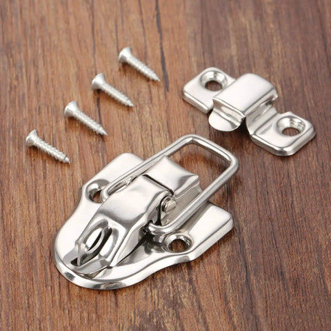 Vintage Style Key Hasp Lock For Jewelry Boxes And Suitcases, Durable Zinc Alloy Hardware, Antique Drawer Latch Toggle Buckle Clasp