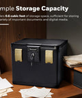 Fireproof And Waterproof No Nonsense Filing Safe Box For Home With Heavy Duty ABS Plastic Fits Letter And A4 Files on desk
