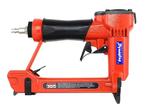Lightweight Upholstery Staple Gun Kit With 22 Gauge Three Eighths Inch Crown Air Stapler, Red hammer style body