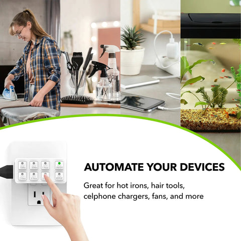 Indoor Countdown Timer With Repeat Function For Home Use displayed beside various household appliances and plants.