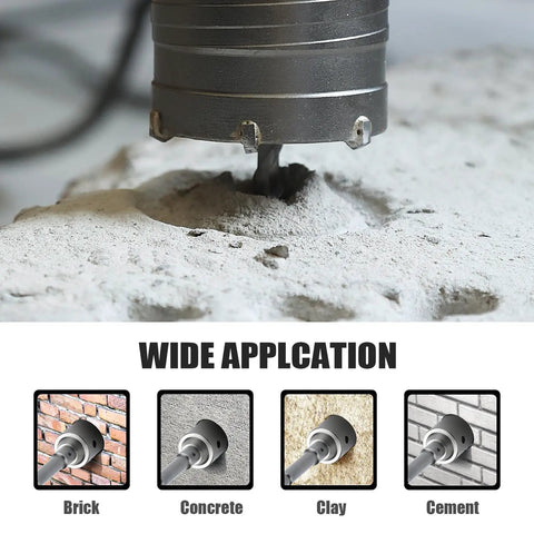 2.5 Inch Concrete Hole Saw With SDS Plus Shank and 220mm Connecting Rod drilling brick, concrete, clay, cement wall