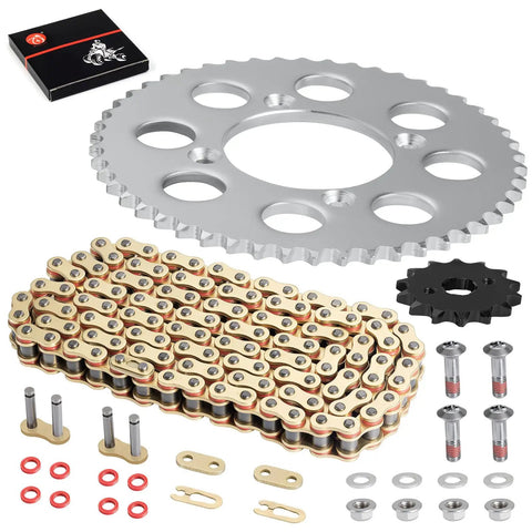Drive Sprocket And Chain Kit With Bolts 428VM X Ring 118 Links For XR100R 1985 2003 And CRF100F 2004 2013 Includes 50T Rear Sprocket