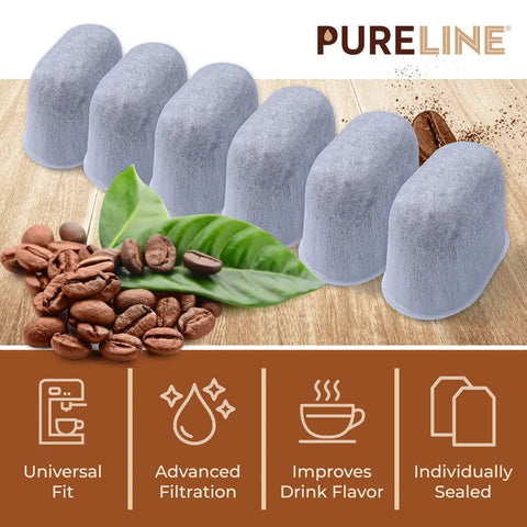 Charcoal Water Filter Replacement Pack For Keurig Coffee Makers 12 Count By Pureline Micromesh Filtration For Keurig 1.0 And 2.0