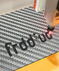Laserable Leather Sheets 12x24 Carbon Fiber Veneer Leatherette Patch For CO2 Laser Engraving DIY Craft Supplies in action