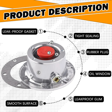 343-4024 Trailer Hub Caps Compatible With Stemco Aluminum Hub Cap For Trailer Axle displaying gasket and rubber plug