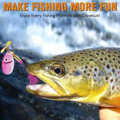 Trout caught using DIY Spinner Lure Kit For Bass Fishing With Inline Spinner Baits, 228-Piece Pack, in natural setting