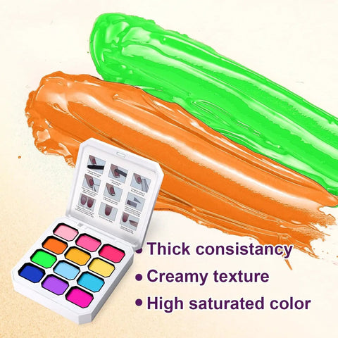24 Color Gradient Nail Gel Palette Set With Nude White Pink Blue Black Ombre Shades, HEMA Free and TPO Free formula displayed.