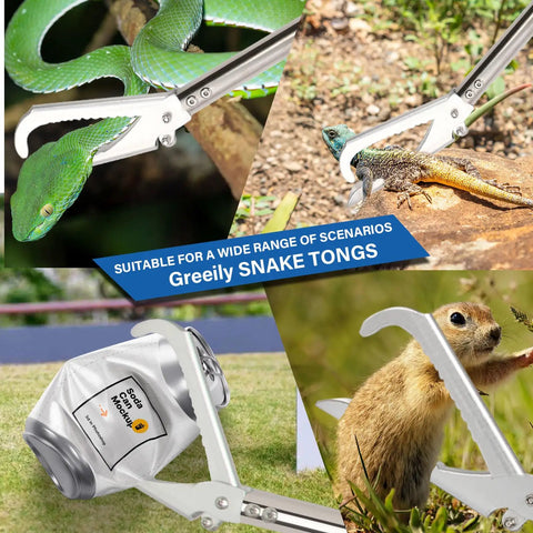 55 Inch Long Reach Snake Grabber Tool With Stainless Steel Tongs And Foam Sponge Handle Heavy Duty Reptile Catcher For Rattlesnakes Safe Distance Easy One Hand Use