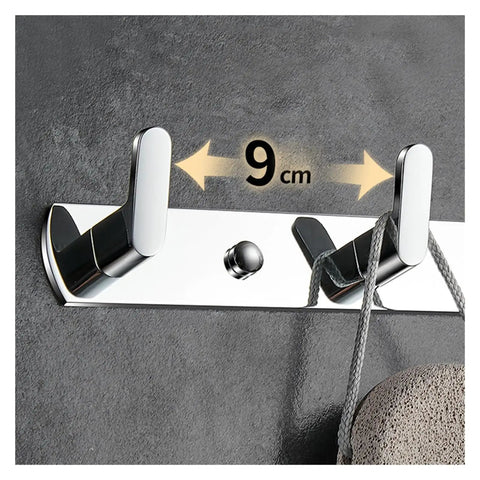 Heavy Duty Chrome Wall Hook Handles Daily Hustle In Bathrooms And Kitchens While Snagging Towels Keys And Coats To Stay Put On Tile Or Drywall Locks Down Solid With Zero Rust After Quick Install, showing 9cm spacing.