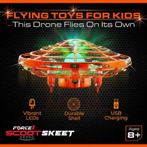 Scoot Skeet Mini Drone Shooting Game For Kids Drone Only Hand Drones Compatible with LED lights and USB charging
