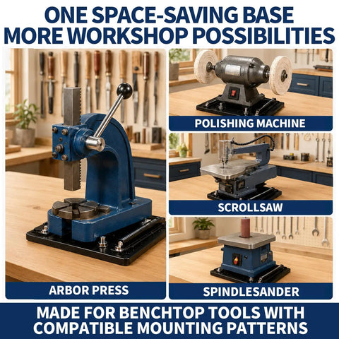 Quick Release Bench Plate Kit For Lee Precision Reloading Press No Sweat Install with arbor press and other mounted tools.