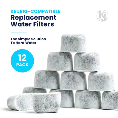 12 Pack Universal Replacement Filters For Coffee Machines Using K Cups, Fits Most 2.0 And Older Brews, Easy Install