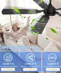 Woman relaxing under 52 Inch Modern Ceiling Fan With Lights And Remote Control, Quiet DC Reversible Motor, Noiseless Performance, 3CCT LED Lighting.