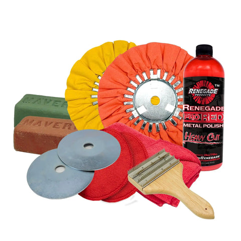 Aluminum Polishing Kit With Dual Buffing Wheels Polishing Compounds Right Angle Grinder Safety Flange Pro Red Hand Polish And Microfiber Pads For A Crazy Slick Showroom Worth Shine